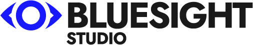 bluesight logo in blue and black