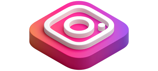 Instagram logo viewed from isometric perspective