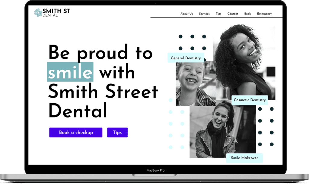 Example of a Rise website for a dentist business