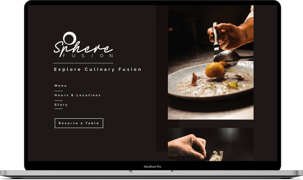 Example of a Rise website for a restaurant