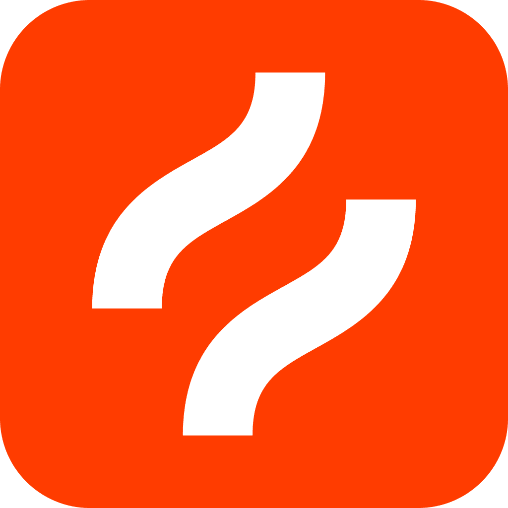 Hotjar logo - an orange background with 2 wavy lines representing smoke rising