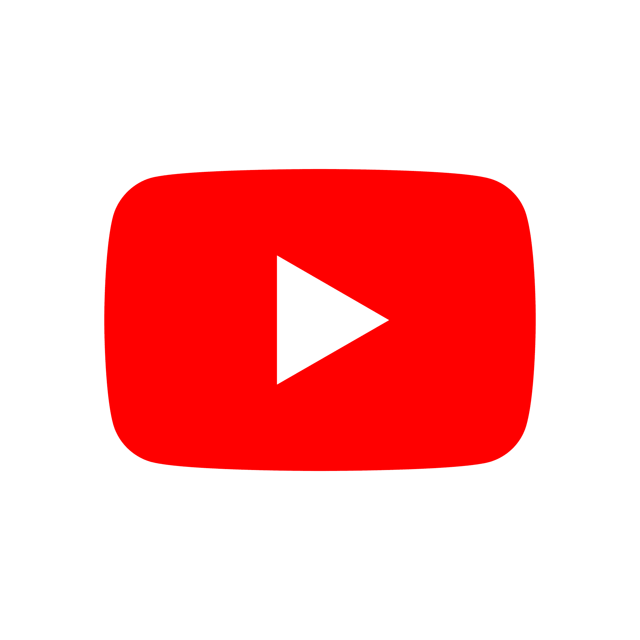 Youtube logo - White triangle pointing right on a red rounded rectangle